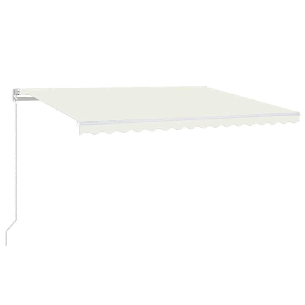 Copertină retractabilă manual cu LED, crem, 400x350 cm