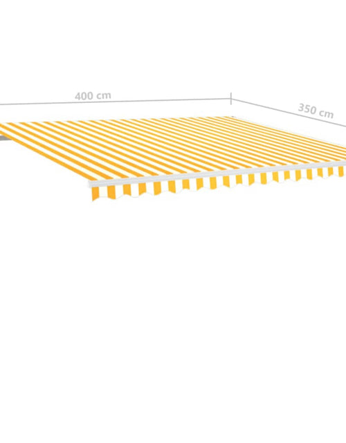 Загрузите изображение в средство просмотра галереи, Copertină automată cu senzor vânt&amp;LED, galben/alb, 400x350 cm
