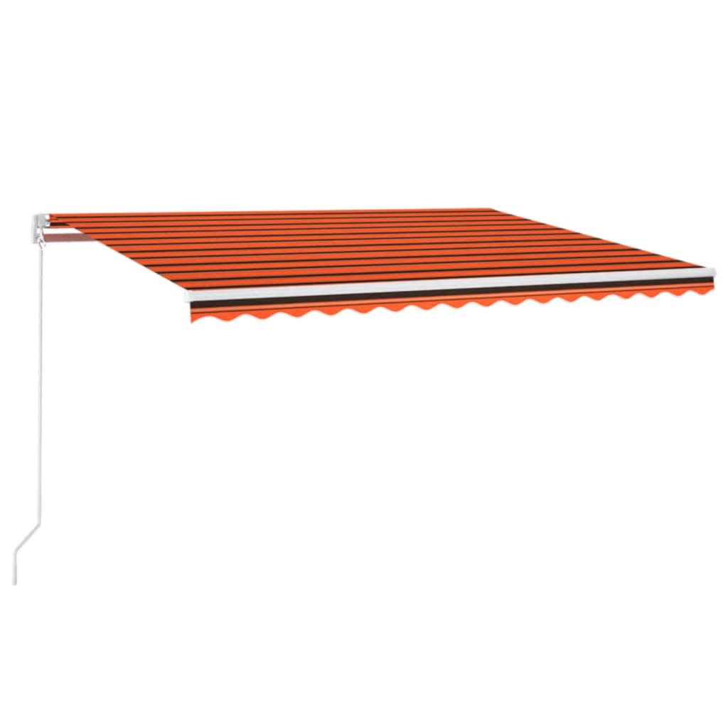 Copertină retractabilă manual, portocaliu și maro, 450x350 cm