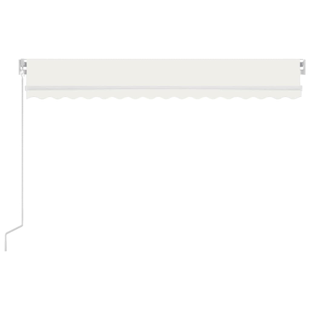 Copertină retractabilă manual cu LED, crem, 450x350 cm