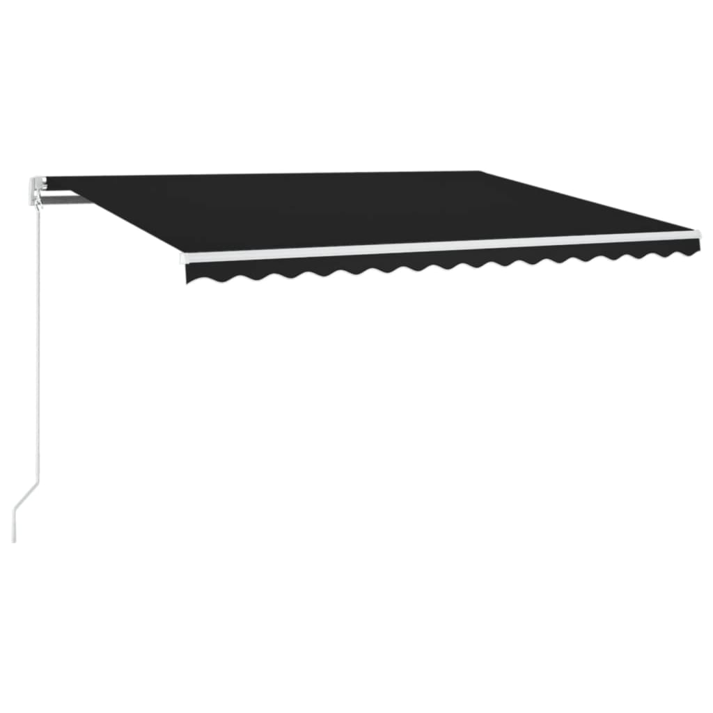 Copertină retractabilă manual cu LED, antracit, 450x350 cm