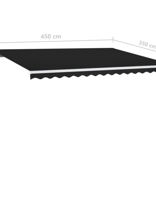 Загрузите изображение в средство просмотра галереи, Copertină retractabilă manual cu LED, antracit, 450x350 cm
