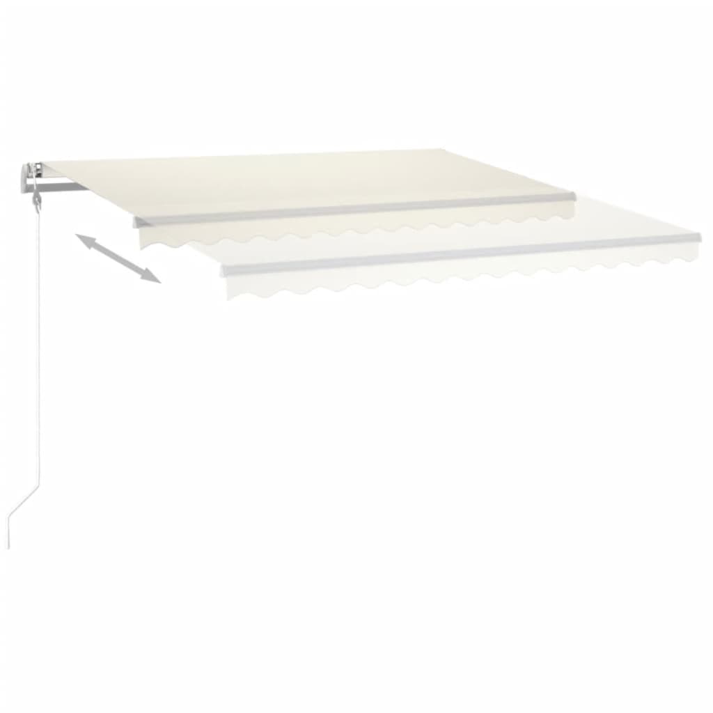 Copertină automată cu LED & senzor vânt, crem, 450x350 cm