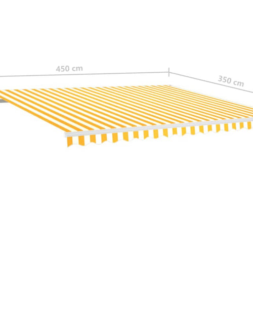 Încărcați imaginea în vizualizatorul Galerie, Copertină automată cu LED&amp;senzor vânt, galben/alb, 450x350 cm
