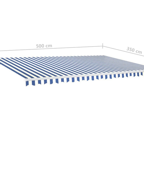 Încărcați imaginea în vizualizatorul Galerie, Copertină retractabilă manual cu LED, albastru&amp;alb, 500x350 cm
