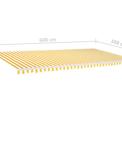 Încărcați imaginea în vizualizatorul Galerie, Copertină retractabilă manual cu LED, galben și alb, 600x350 cm
