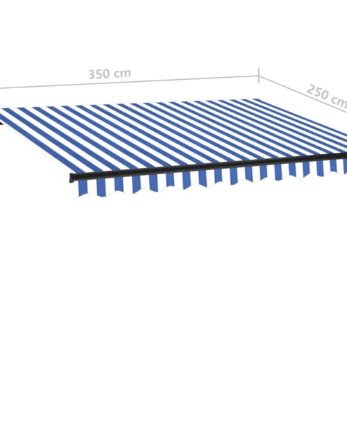 Загрузите изображение в средство просмотра галереи, Copertină retractabilă manual LED, albastru și alb, 350x250 cm
