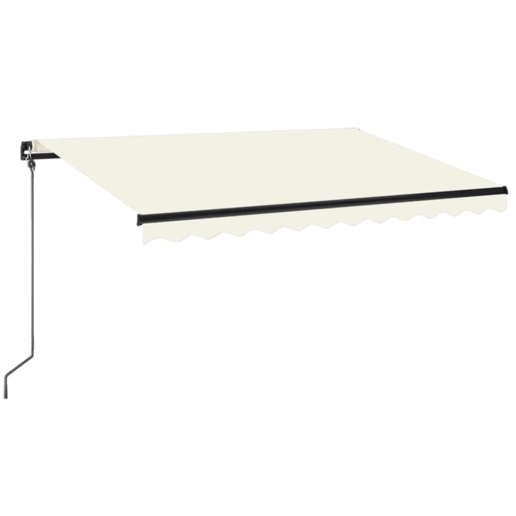 Copertină retractabilă manual cu LED, crem, 350x250 cm