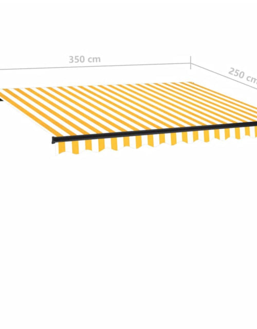 Încărcați imaginea în vizualizatorul Galerie, Copertină retractabilă manual cu LED, galben și alb, 350x250 cm
