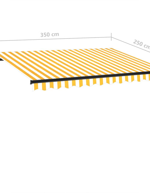 Загрузите изображение в средство просмотра галереи, Copertină retractabilă automat, galben și alb, 350x250 cm
