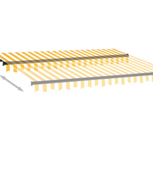 Загрузите изображение в средство просмотра галереи, Copertină automată cu senzor vânt&amp;LED, galben/alb, 350x250 cm
