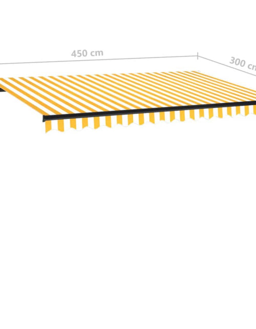 Încărcați imaginea în vizualizatorul Galerie, Copertină retractabilă manual, galben și alb, 450x300 cm
