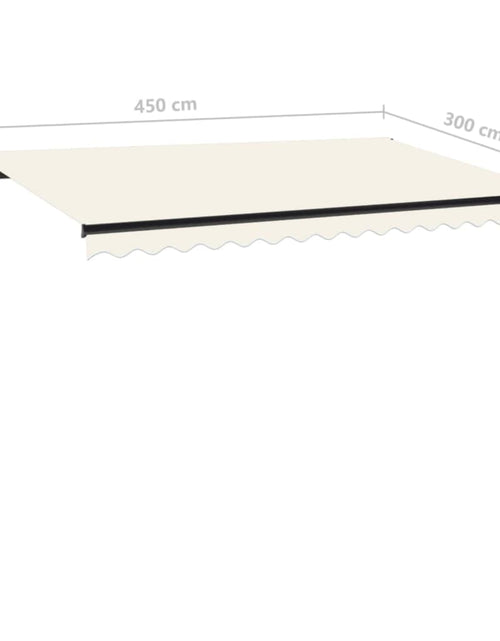 Загрузите изображение в средство просмотра галереи, Copertină automată cu senzor vânt &amp; LED, crem, 450x300 cm
