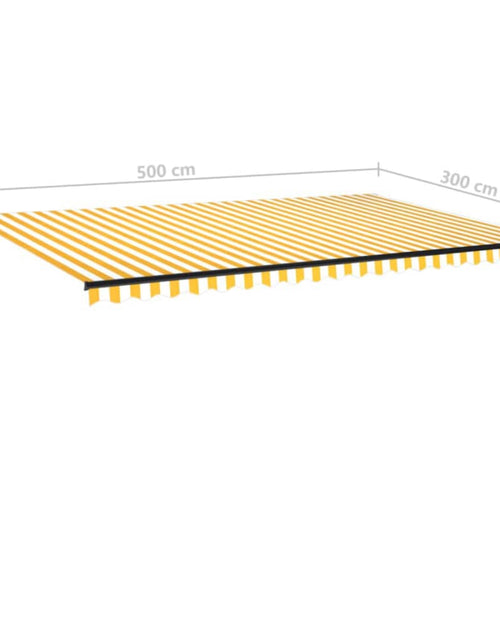 Încărcați imaginea în vizualizatorul Galerie, Copertină retractabilă manual, galben și alb, 500x300 cm
