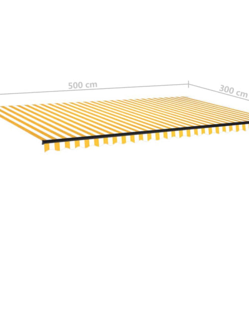 Încărcați imaginea în vizualizatorul Galerie, Copertină retractabilă automat, galben și alb, 500x300 cm
