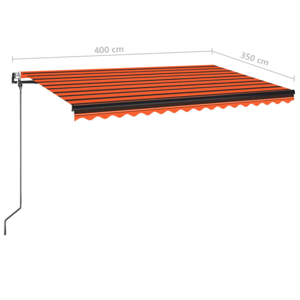 Copertină retractabilă automat, portocaliu și maro, 400x350 cm