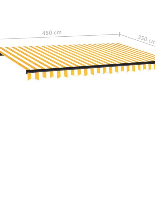 Încărcați imaginea în vizualizatorul Galerie, Copertină retractabilă automat, galben și alb, 450x350 cm

