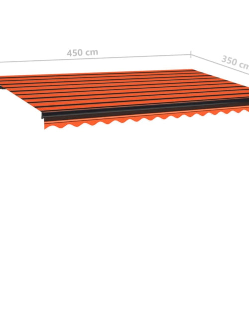 Загрузите изображение в средство просмотра галереи, Copertină retractabilă automat, portocaliu/ maro, 450x350 cm
