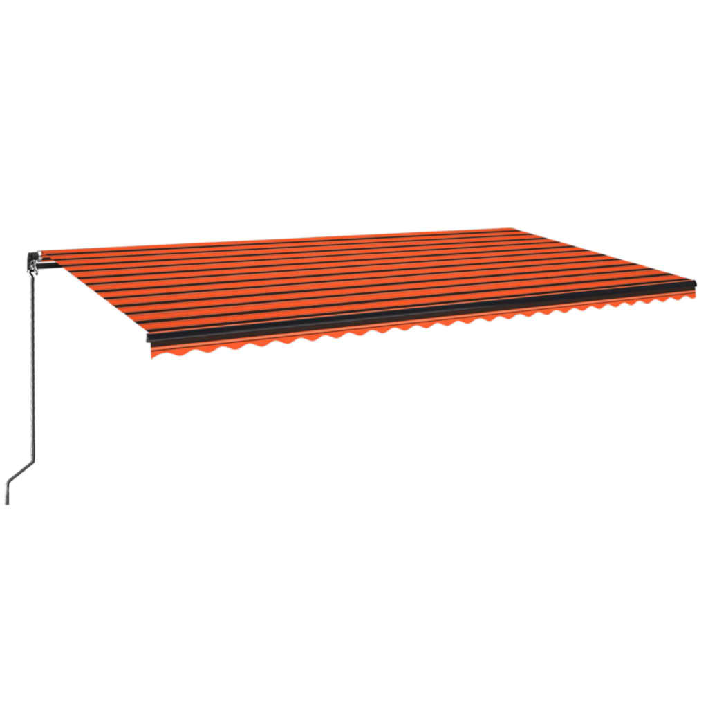 Copertină retractabilă manual, portocaliu și maro, 600x350 cm