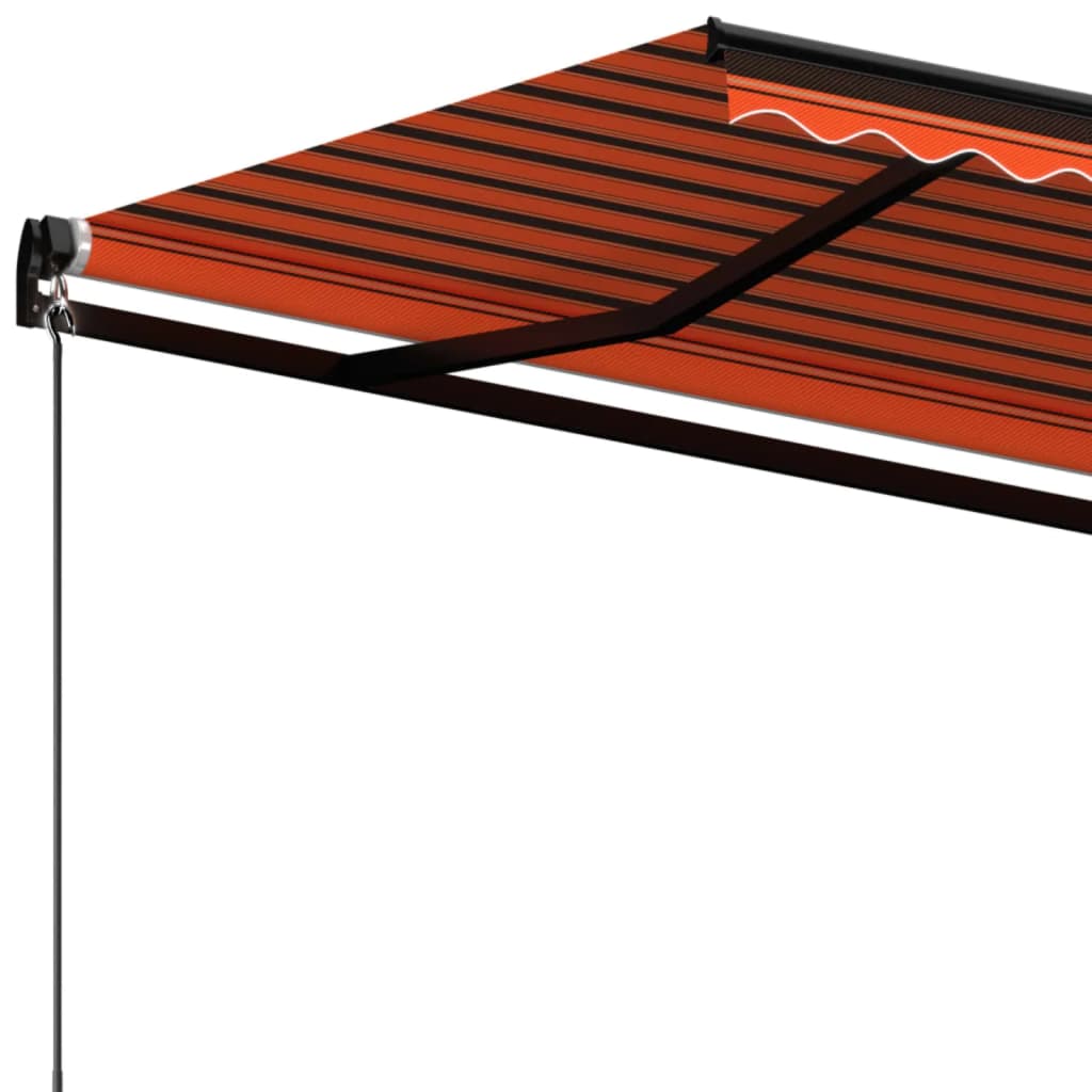 Copertină retractabilă manual, portocaliu și maro, 600x350 cm