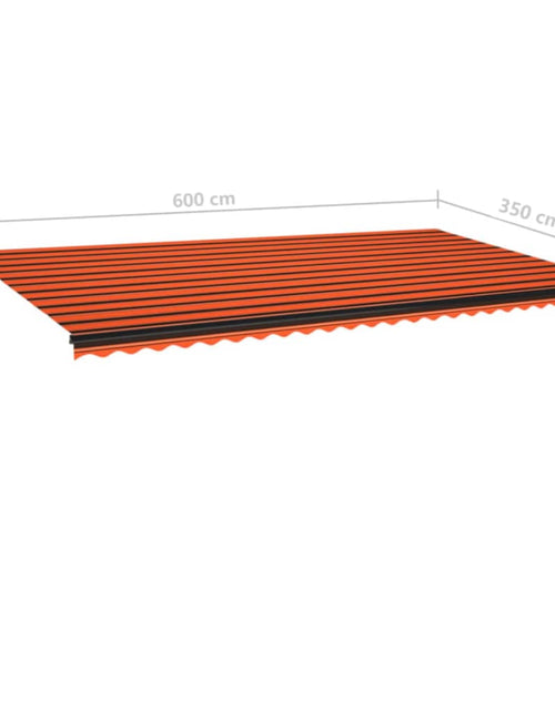 Încărcați imaginea în vizualizatorul Galerie, Copertină retractabilă automat, portocaliu și maro, 600x350 cm
