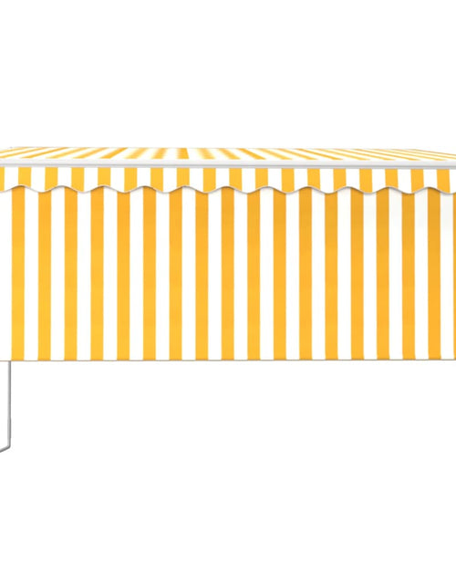 Încărcați imaginea în vizualizatorul Galerie, Copertină retractabilă automat cu stor, galben &amp; alb, 3x2,5 m

