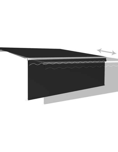 Загрузите изображение в средство просмотра галереи, Copertină retractabilă manual cu stor, antracit, 4x3 m
