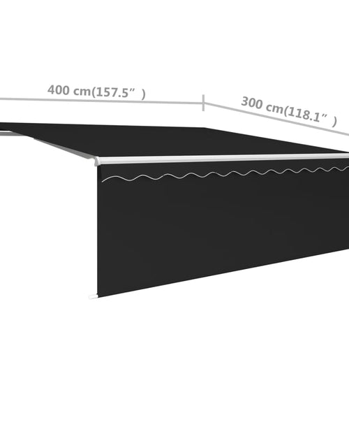 Загрузите изображение в средство просмотра галереи, Copertină retractabilă manual cu stor, antracit, 4x3 m
