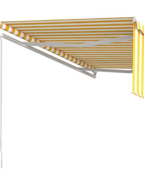 Încărcați imaginea în vizualizatorul Galerie, Copertină retractabilă automat cu stor, galben&amp;alb, 4x3 m - Lando
