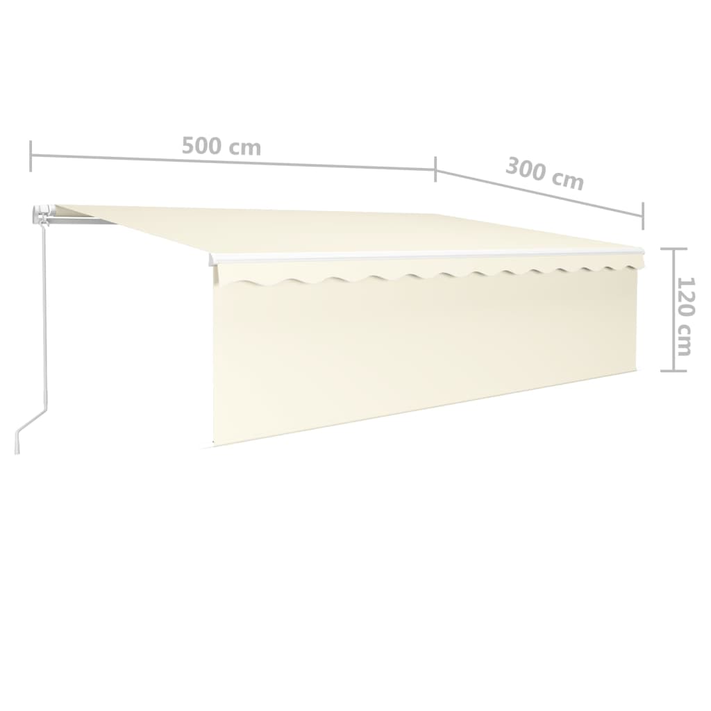 Copertină retractabilă manual cu stor, crem , 5x3 m - Lando