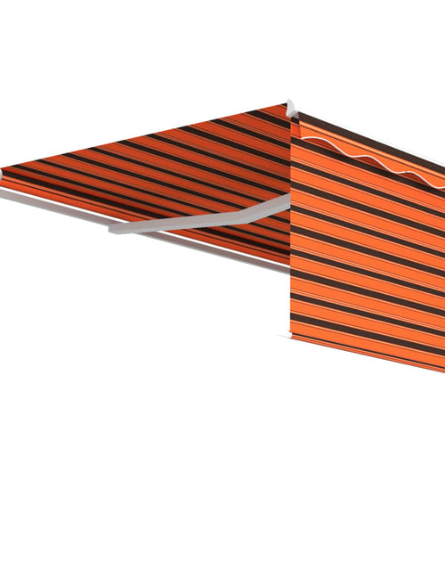 Загрузите изображение в средство просмотра галереи, Copertină retractabilă manual, cu stor, portocaliu&amp;maro, 5x3 m - Lando

