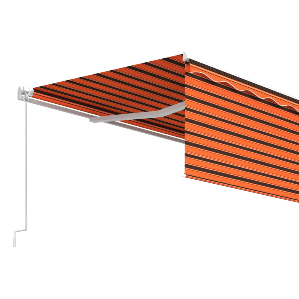 Copertină retractabilă manual, cu stor, portocaliu&maro, 5x3 m - Lando