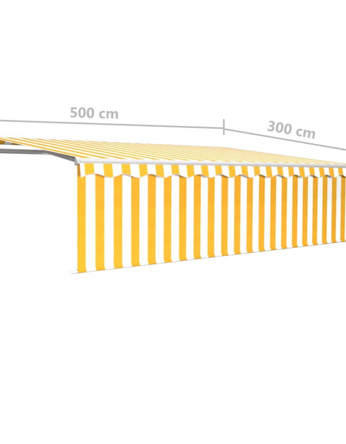 Încărcați imaginea în vizualizatorul Galerie, Copertină retractabilă automat stor&amp;LED&amp;senzor galben&amp;alb, 5x3m
