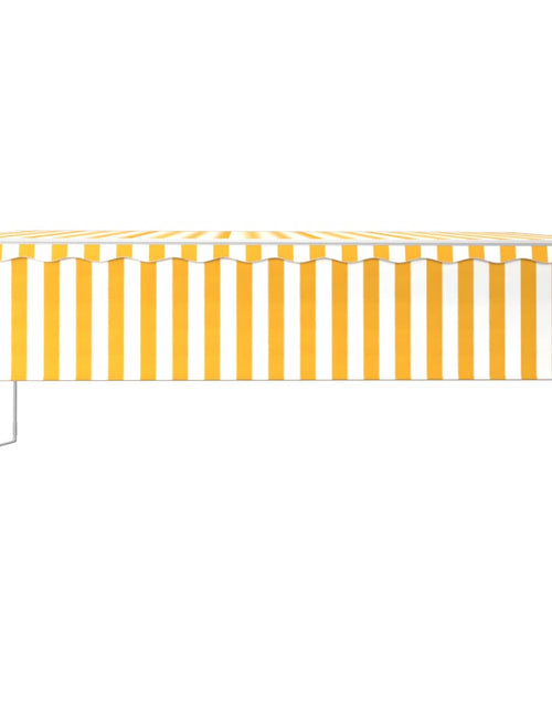 Загрузите изображение в средство просмотра галереи, Copertină retractabilă automat cu stor, galben&amp;alb, 6x3 m
