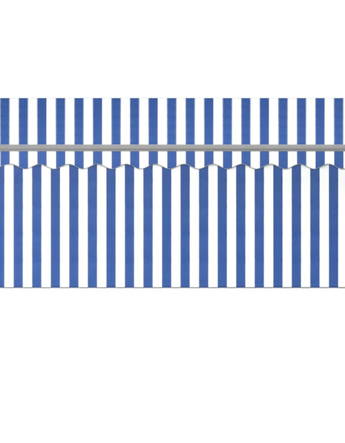 Загрузите изображение в средство просмотра галереи, Copertină retractabilă automat cu stor, albastru &amp; alb, 3x2,5 m
