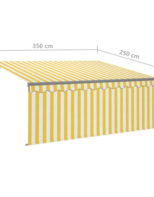 Încărcați imaginea în vizualizatorul Galerie, Copertină retractabilă automat cu stor, galben&amp;alb, 3,5x2,5 m
