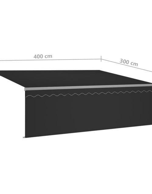 Încărcați imaginea în vizualizatorul Galerie, Copertină retractabilă automat cu stor, antracit, 4x3 m
