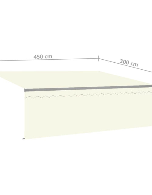 Încărcați imaginea în vizualizatorul Galerie, Copertină retractabilă manual cu stor, crem, 4,5x3 m
