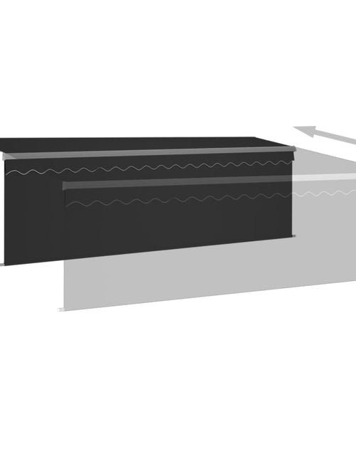 Загрузите изображение в средство просмотра галереи, Copertină automată cu stor senzor vânt LED, antracit, 4,5x3 m
