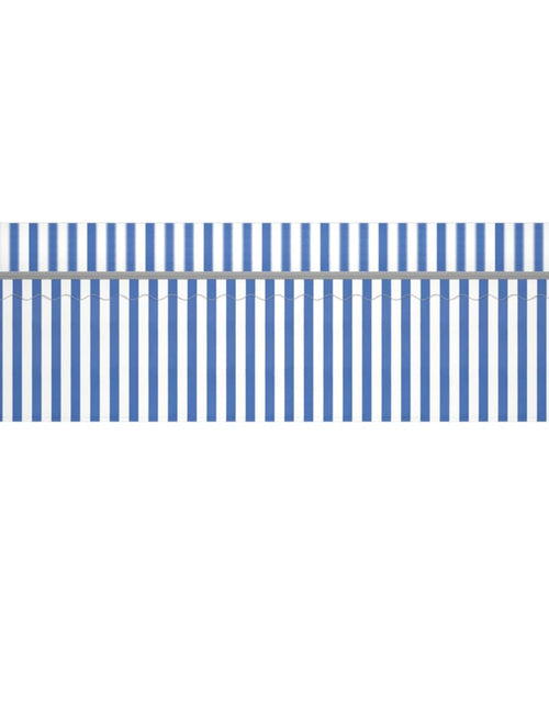 Загрузите изображение в средство просмотра галереи, Copertină retractabilă manual cu stor, albastru&amp;alb, 5x3 m

