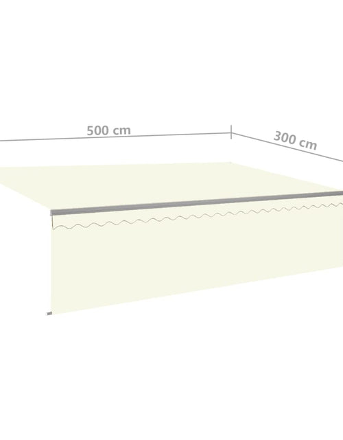 Загрузите изображение в средство просмотра галереи, Copertină retractabilă automat stor&amp;LED&amp;senzor vânt crem 5x3m
