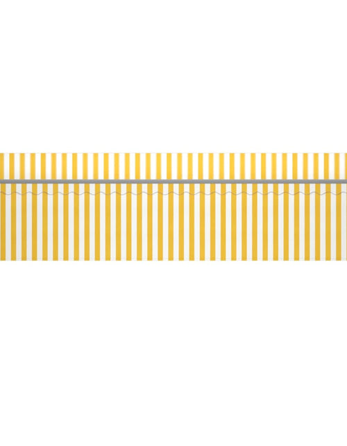 Загрузите изображение в средство просмотра галереи, Copertină retractabilă manual cu stor, galben&amp;alb, 6x3 m
