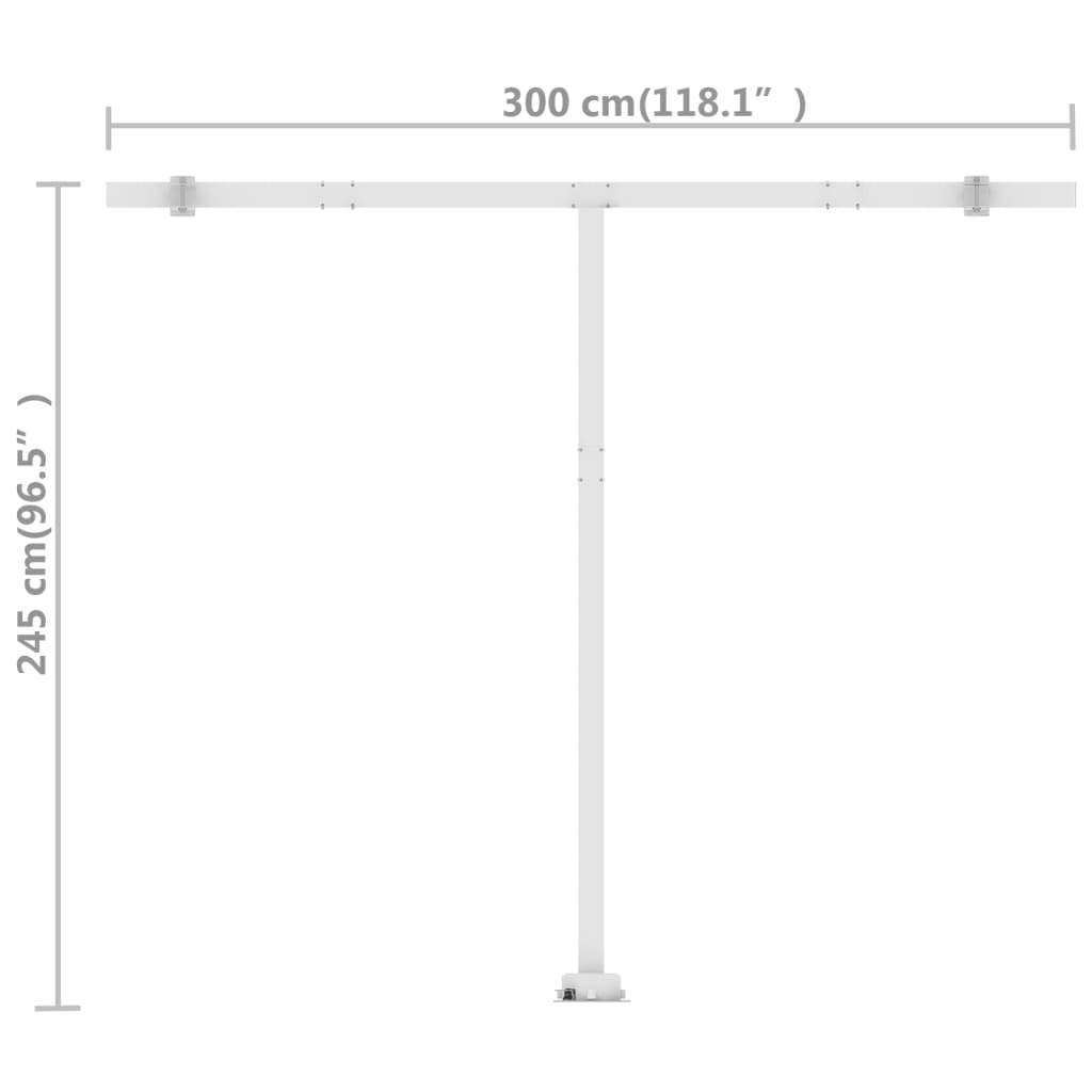 Copertină retractabilă manual, crem, 300x250 cm