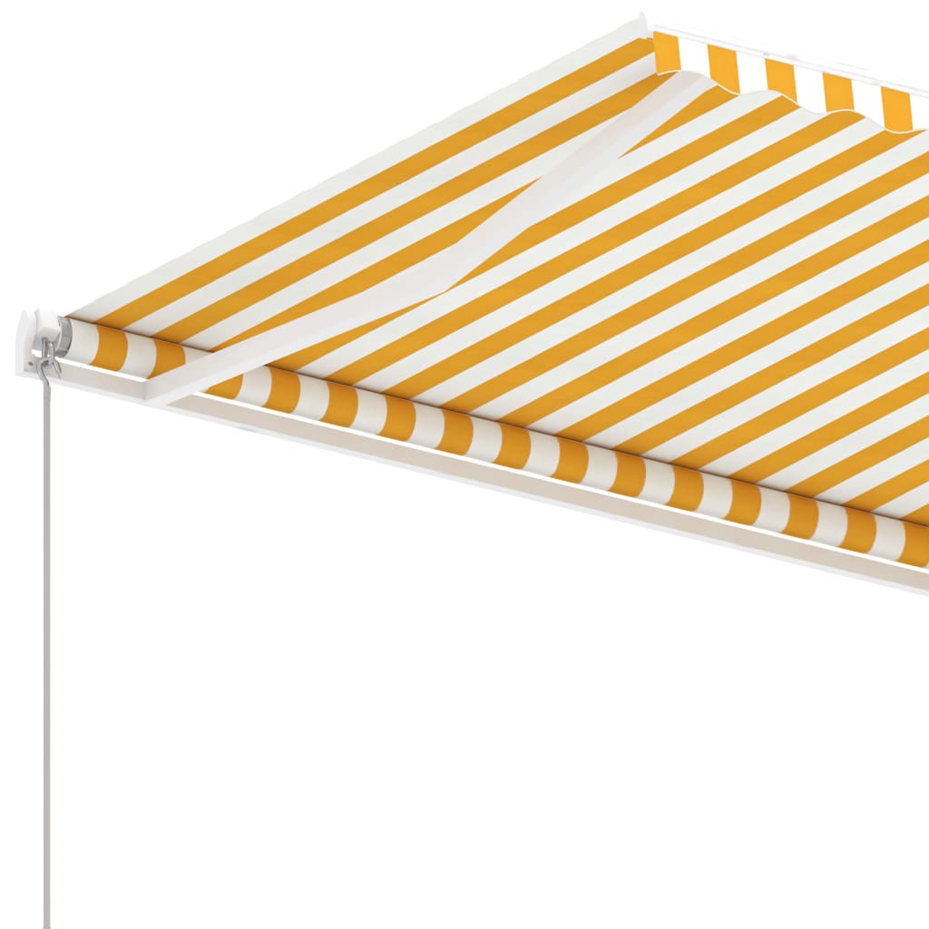 Copertină retractabilă manual, galben/alb, 300x250 cm - Lando