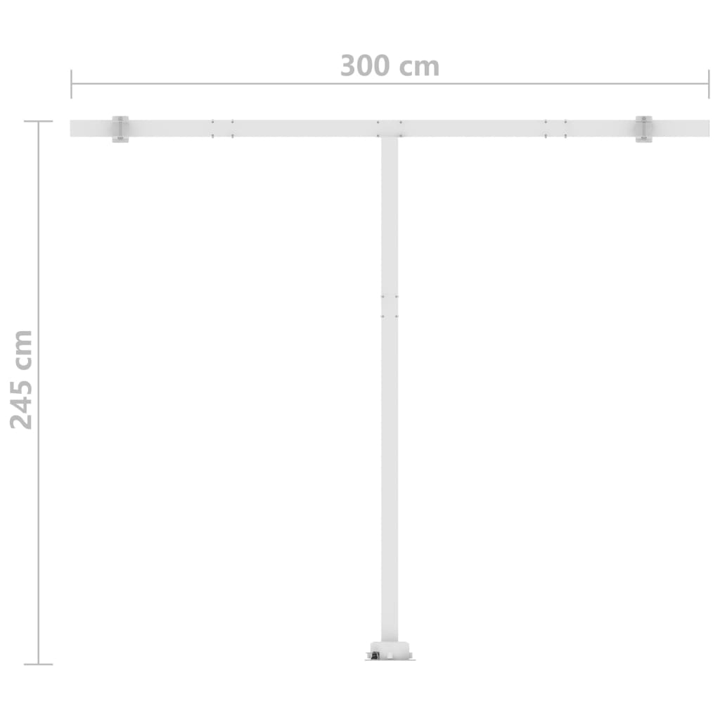 Copertină retractabilă manual, galben/alb, 300x250 cm - Lando