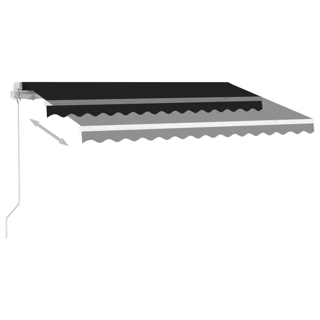 Copertină autonomă retractabilă manual, antracit, 350x250 cm