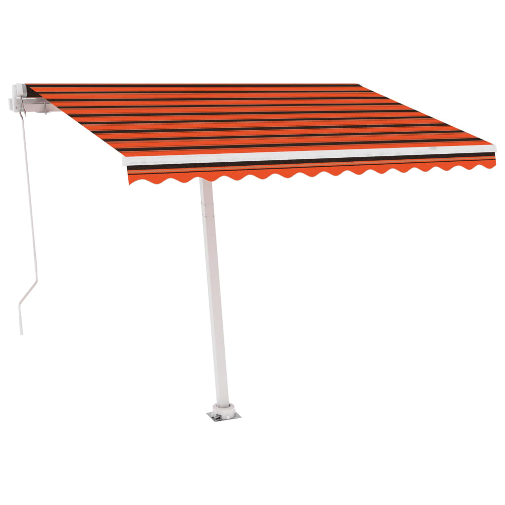 Copertină autonomă retractabilă manual, oranj/maro, 350x250 cm