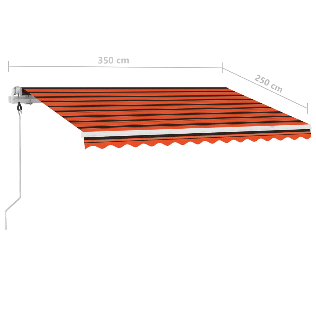 Copertină autonomă retractabilă automat, oranj&maro 350x250 cm