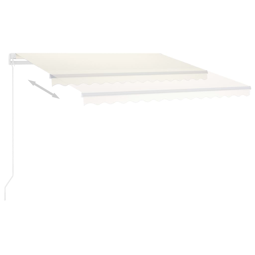 Copertină automată cu senzor vânt & LED, crem, 350x250 cm