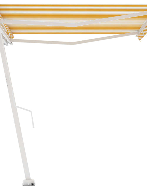 Загрузите изображение в средство просмотра галереи, Copertină retractabilă manual, galben/alb, 400x300 cm
